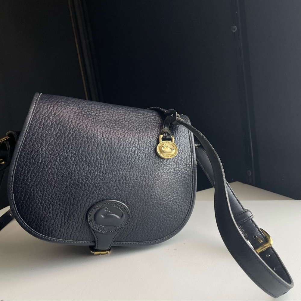 Dooney and Bourke AWL Leather Navy Blue Saddle crossbody Bag - Picture 8 of 15